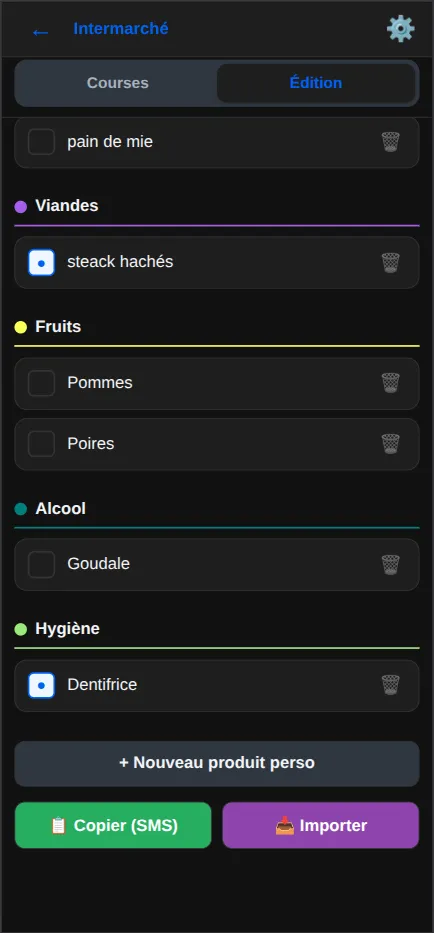 Ajoutez facilement un produit à vote liste